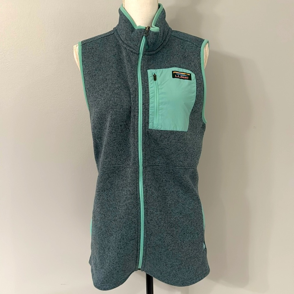 LL Bean Sweater Fleece Long Vest